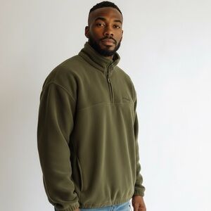 Remington Men’s Olive Green Fleece‎ 1/4 Zip Outdoor Jacket Size XL